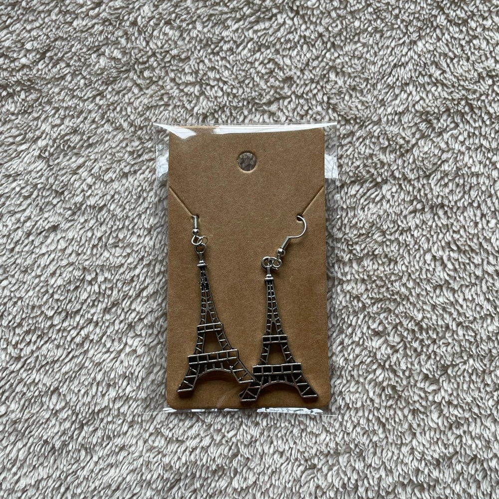 Silver Eiffel Tower Earrings